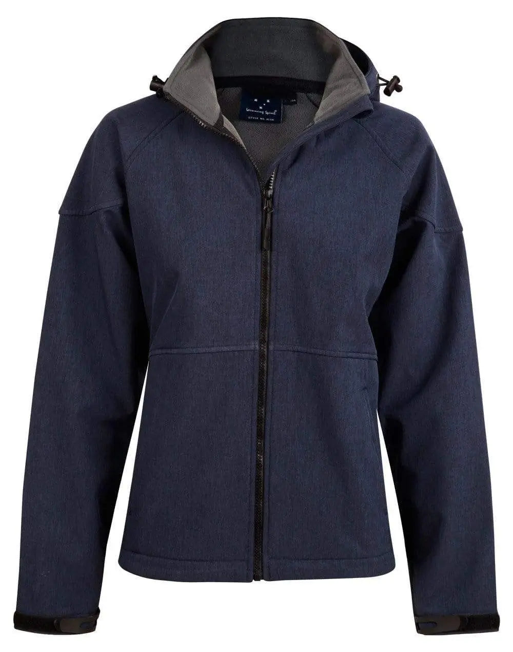 Winning Spirit Aspen Softshell Hood Jacket Ladies' Jk34 Casual Wear Winning Spirit Marl Navy/Charcoal 8